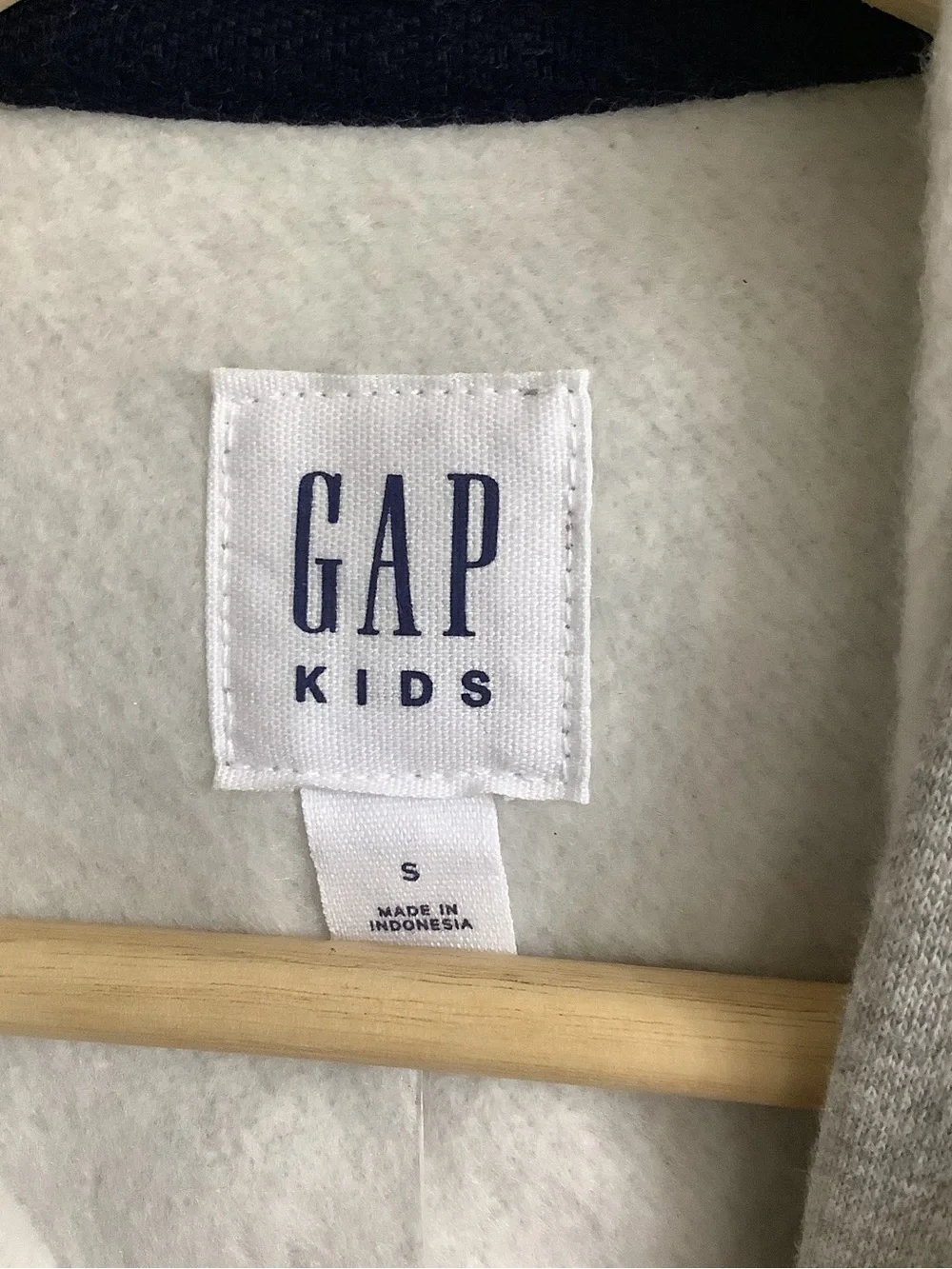 GAP Crewneck Hoodie in Heather Gray with Navy Letters